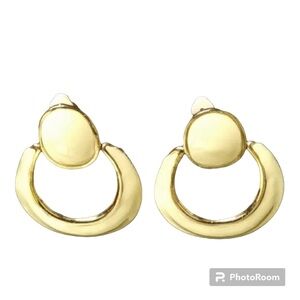 Premier Gold Tone Clip On Hoop Earrings